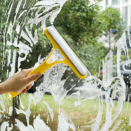 Zorvelyâ„¢3-in-1 Window Squeegee With Spray Bottle & Scrubber