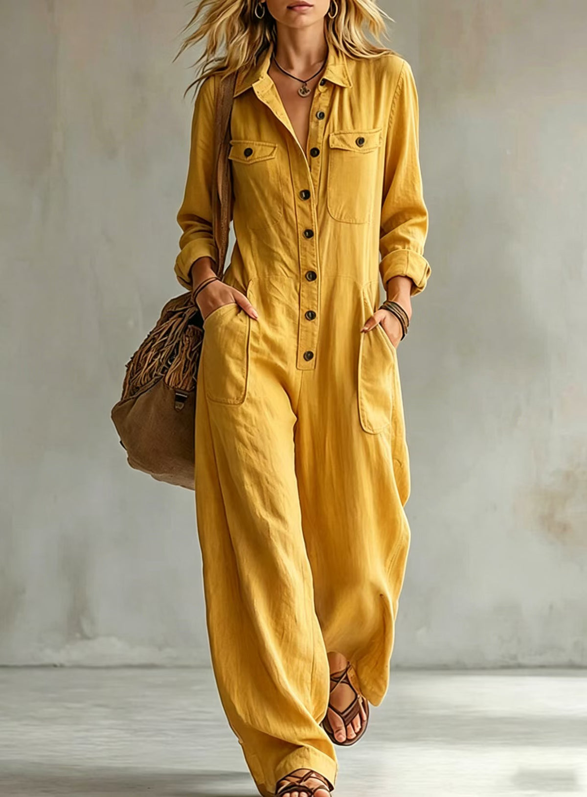 ✨ Effortless Everyday Style | Women's Relaxed Wide-Leg Cargo Jumpsuit