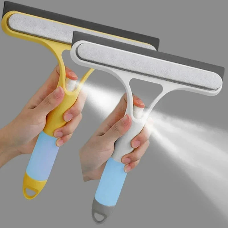 Zorvely™3-in-1 Window Squeegee With Spray Bottle & Scrubber