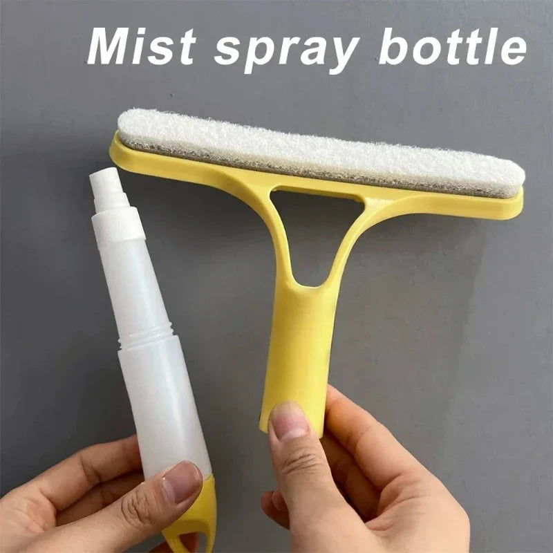 Zorvely™3-in-1 Window Squeegee With Spray Bottle & Scrubber