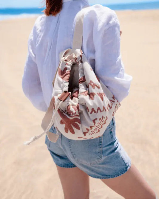 🔥Sand Cloud Towel Bag 2 in 1 Organic Cotton Backpack